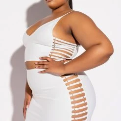 MISBEHAVED BANDAGE CUTOUT CROP TOP -helmut shop misbehaved bandage cutout crop top white 2 2