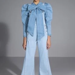 MISS INDEPENDENT DENIM LONG SLEEVE BLOUSE -helmut shop miss independent denim long sleeve blouse blue 8 8