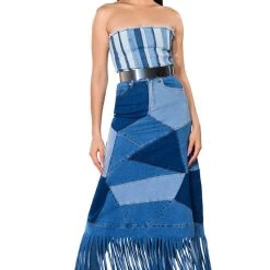 MIX 'N MATCH MAXI DENIM SKIRT -helmut shop mix n match maxi denim skirt medium blue denim 2 2 c1