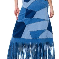 MIX 'N MATCH MAXI DENIM SKIRT -helmut shop mix n match maxi denim skirt medium blue denim 7 7 c1
