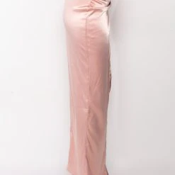 MODERN MUSE HIGH SLIT SATIN MAXI SKIRT -helmut shop modern muse high slit satin maxi skirt blush 5 5