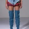 MODERN PUNK PLAID RUFFLE DENIM SHORT