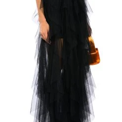 MODERN ROYALTY LAYERED MESH MAXI SKIRT -helmut shop modern royalty layered mesh maxi skirt black 2 2 c1