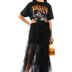 MODERN ROYALTY LAYERED MESH MAXI SKIRT -helmut shop modern royalty layered mesh maxi skirt black 3 3 c1