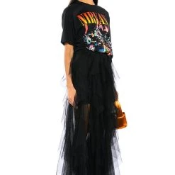 MODERN ROYALTY LAYERED MESH MAXI SKIRT -helmut shop modern royalty layered mesh maxi skirt black 5 5 c1