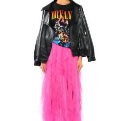 MODERN ROYALTY LAYERED MESH MAXI SKIRT -helmut shop modern royalty layered mesh maxi skirt pink 2 2