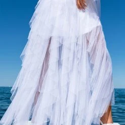 MODERN ROYALTY LAYERED MESH MAXI SKIRT -helmut shop modern royalty layered mesh maxi skirt white 1 1 c1 c1