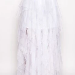 MODERN ROYALTY LAYERED MESH MAXI SKIRT -helmut shop modern royalty layered mesh maxi skirt white 4 4