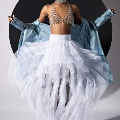 MODERN ROYALTY LAYERED MESH MAXI SKIRT -helmut shop modern royalty layered mesh maxi skirt white 4 4 c1