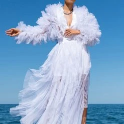 MODERN ROYALTY LAYERED MESH MAXI SKIRT -helmut shop modern royalty layered mesh maxi skirt white 4 4 c1 c1