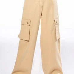 MONEY WIDE LEG CARGO PANTS -helmut shop money wide leg cargo pants beige 4 4