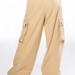 MONEY WIDE LEG CARGO PANTS -helmut shop money wide leg cargo pants beige 6 6