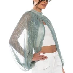 MONICA SHEER OVERLAY BLOUSE 10 MONICA SHEER OVERLAY BLOUSE -helmut shop monica sheer overlay blouse mint 2 2