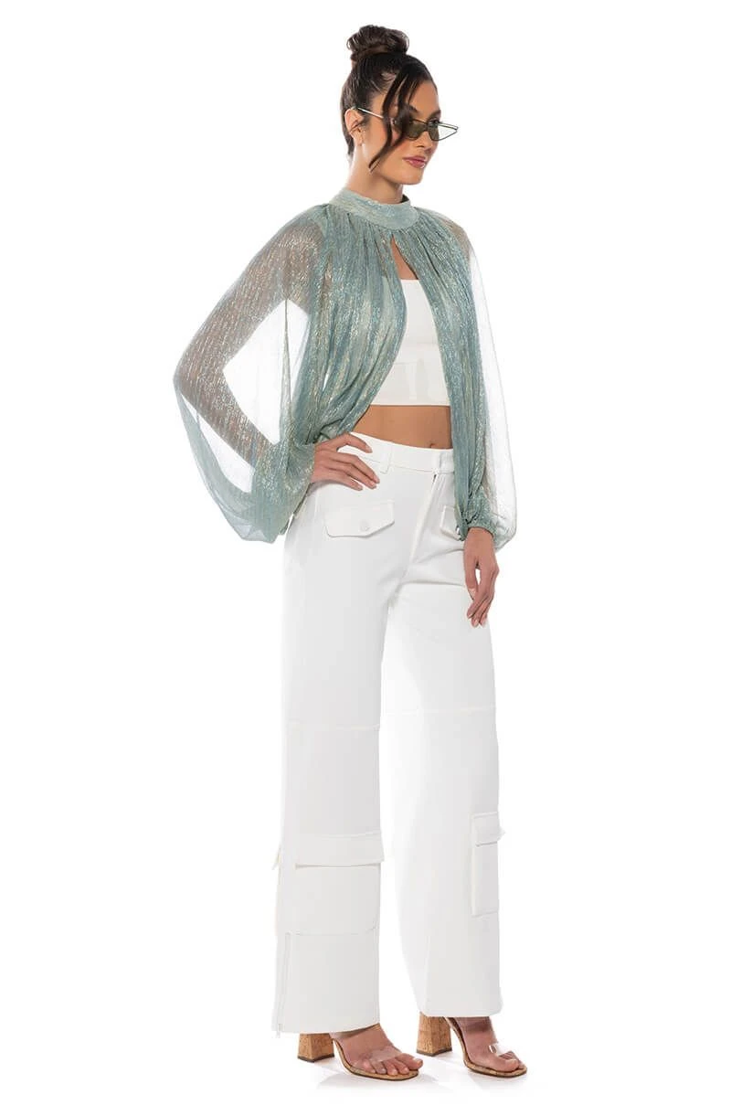 MONICA SHEER OVERLAY BLOUSE 5 MONICA SHEER OVERLAY BLOUSE - Image 3