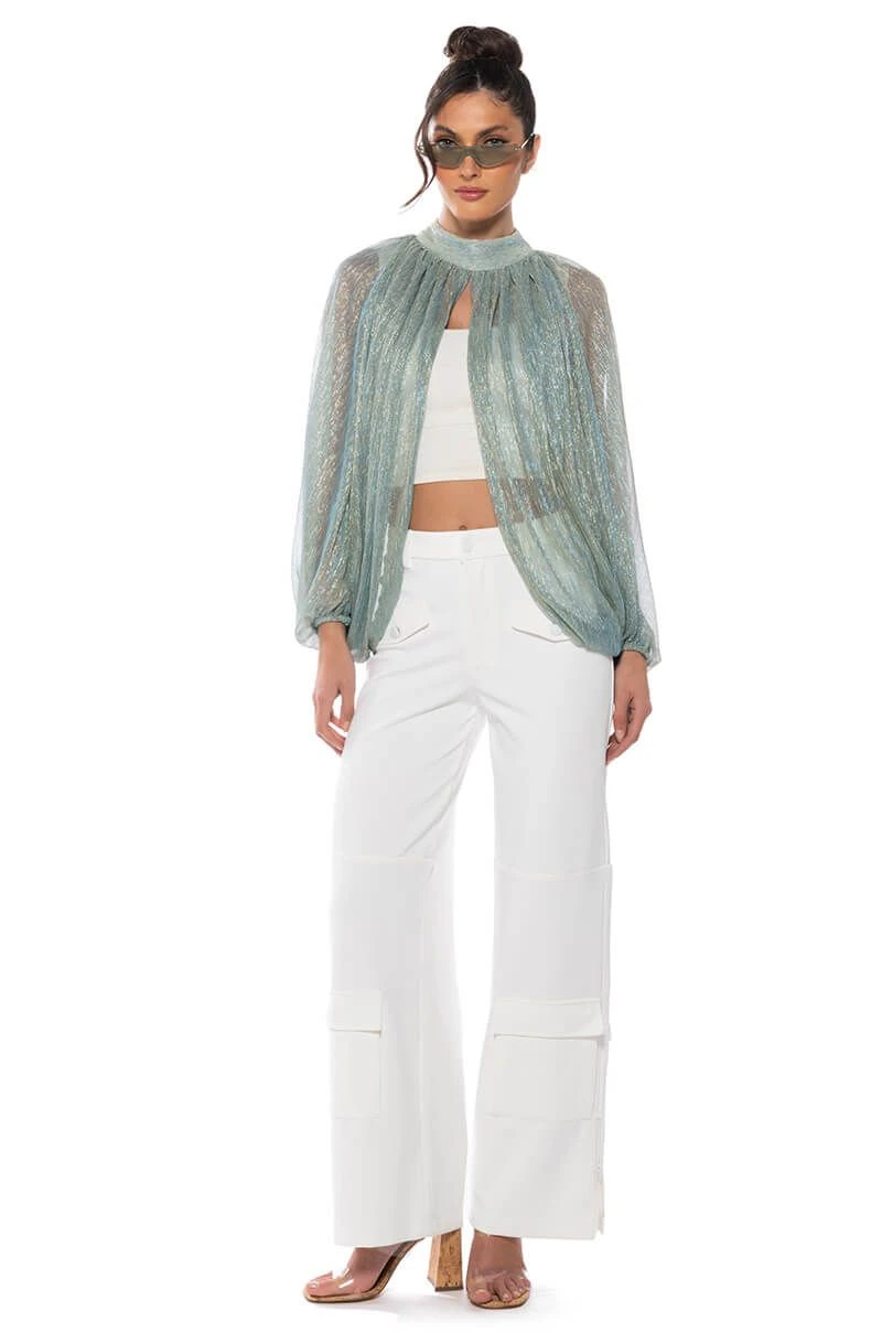 MONICA SHEER OVERLAY BLOUSE 6 MONICA SHEER OVERLAY BLOUSE - Image 4