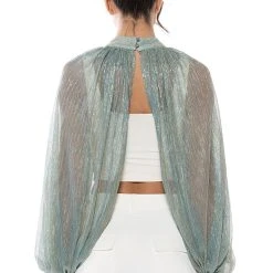 MONICA SHEER OVERLAY BLOUSE 14 MONICA SHEER OVERLAY BLOUSE -helmut shop monica sheer overlay blouse mint 6 6