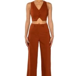 MOST LIKELY TO DREAM BIG VEST TOP -helmut shop most likely to dream big vest top rust 3 3