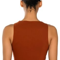 MOST LIKELY TO DREAM BIG VEST TOP -helmut shop most likely to dream big vest top rust 6 6