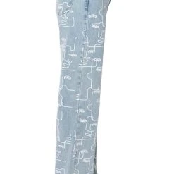 MULTIPLE FACES HIGH WAISTED STRAIGHT JEANS -helmut shop multiple faces high waisted straight jeans light blue denim 6 6