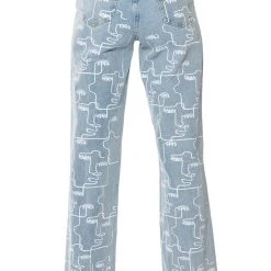 MULTIPLE FACES HIGH WAISTED STRAIGHT JEANS -helmut shop multiple faces high waisted straight jeans light blue denim 7 7