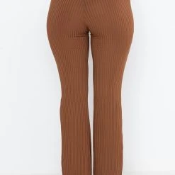 MY CLARITY WIDE LEG RUFFLE PANT -helmut shop my clarity wide leg ruffle pant brown 3 3