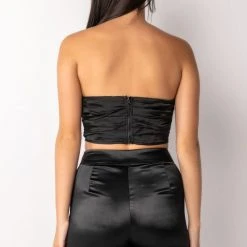 MY VALENTINE SATIN CORSET -helmut shop my valentine satin corset black 5 5