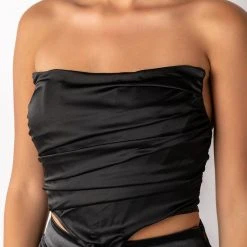 MY VALENTINE SATIN CORSET -helmut shop my valentine satin corset black 6 6