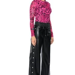 NATURE CALLING CHEETAH PRINT LONG SLEEVE BODYSUIT -helmut shop nature calling cheetah print long sleeve bodysuit pink multi 6 6