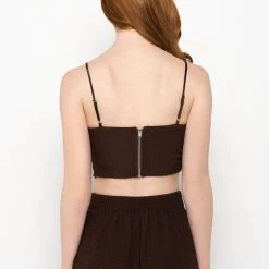 NBD CROPPED BUSTIER TANK -helmut shop nbd cropped bustier tank brown 5 5