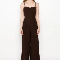 NBD CROPPED BUSTIER TANK -helmut shop nbd cropped bustier tank brown 7 7