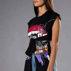 NEED FOR SPEED TIE FRONT T SHIRT -helmut shop need for speed tie front t shirt black 3 3 c1