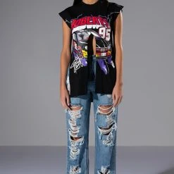 NEED FOR SPEED TIE FRONT T SHIRT -helmut shop need for speed tie front t shirt black 4 4