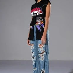 NEED FOR SPEED TIE FRONT T SHIRT -helmut shop need for speed tie front t shirt black 5 5