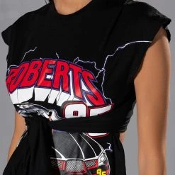 NEED FOR SPEED TIE FRONT T SHIRT -helmut shop need for speed tie front t shirt black 8 8 c1