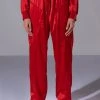 NEVER BORING SATIN DRAWSTRING JOGGER -helmut shop never boring satin drawstring jogger rust 1 1