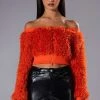 NEW FRIENDS ZIP UP FRINGE TOP -helmut shop new friends zip up fringe top orange 1 1