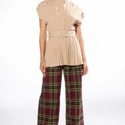 NEW ME PLEATED BUTTON DOWN BLOUSE -helmut shop new me pleated button down blouse beige 6 6