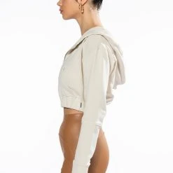 NEW RULES CROPPED HOODIE -helmut shop new rules cropped hoodie ivory 5 5