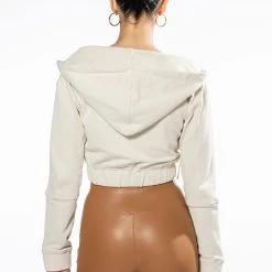 NEW RULES CROPPED HOODIE -helmut shop new rules cropped hoodie ivory 6 6