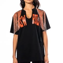 NEW RULES RHINESTONE DETAIL OVERSIZED TSHIRT -helmut shop new rules rhinestone detail oversized tshirt black multi 4 4