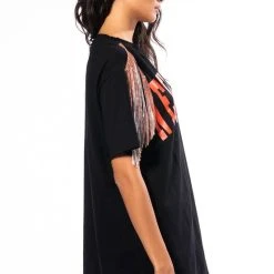 NEW RULES RHINESTONE DETAIL OVERSIZED TSHIRT -helmut shop new rules rhinestone detail oversized tshirt black multi 5 5