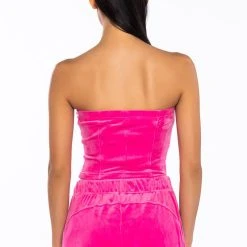 NEW RULES VELVET ZIP UP CORSET -helmut shop new rules velvet zip up corset pink 9 9