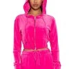 NEW RULES VELVET ZIP UP SWEATSHIRT -helmut shop new rules velvet zip up sweatshirt pink 1 1