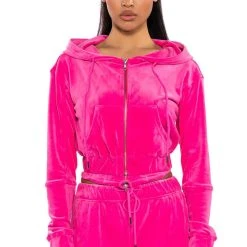 NEW RULES VELVET ZIP UP SWEATSHIRT -helmut shop new rules velvet zip up sweatshirt pink 2 2