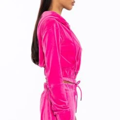 NEW RULES VELVET ZIP UP SWEATSHIRT -helmut shop new rules velvet zip up sweatshirt pink 9 9