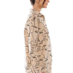 NEW SOCIETY PRINTED BUTTON DOWN TOP -helmut shop new society printed button down top multi 5 5 c1