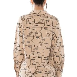 NEW SOCIETY PRINTED BUTTON DOWN TOP -helmut shop new society printed button down top multi 6 6 c1