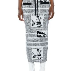 NEWSWORTHY KNIT MAXI SKIRT -helmut shop newsworthy knit maxi skirt black multi 4 4