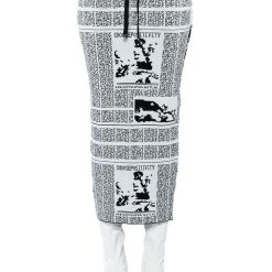 NEWSWORTHY KNIT MAXI SKIRT -helmut shop newsworthy knit maxi skirt black multi 8 8