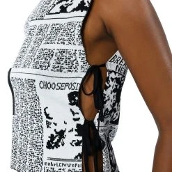 NEWSWORTHY TIE SIDES KNIT TURTLENECK -helmut shop newsworthy tie sides knit turtleneck black multi 10 10